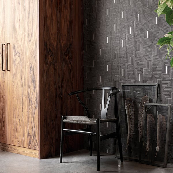 Galerie Wallpaper Product code: BO23064R - Luxe Wallpaper Collection - Black Colours - Labyrinth Design