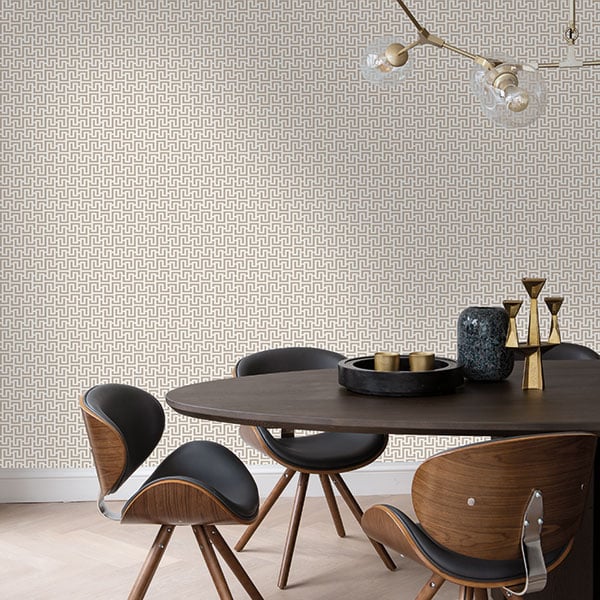Galerie Wallpaper Product code: BO23082R - Luxe Wallpaper Collection - White Silver Colours - Greek Key Design