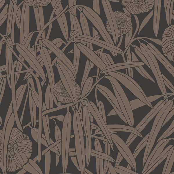Galerie Wallpaper Product code: DA23232 - Luxe Wallpaper Collection - Gold Black Colours - Two Tone Leaf Design