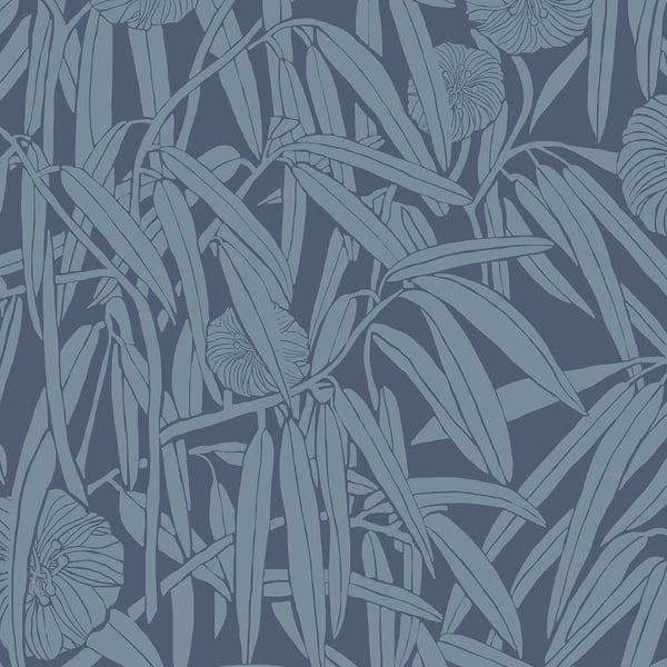 Galerie Wallpaper Product code: DA23233 - Luxe Wallpaper Collection - Blue Colours - Two Tone Leaf Design