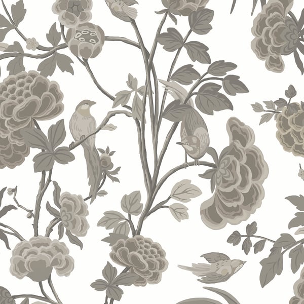Galerie Wallpaper Product code: DA23240 - Luxe Wallpaper Collection - Grey Beige White Colours - Blooms and Birds Design
