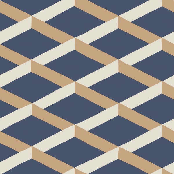 Galerie Wallpaper Product code: DA23252 - Luxe Wallpaper Collection - Blue Yellow Colours - Shadow Trellis Design