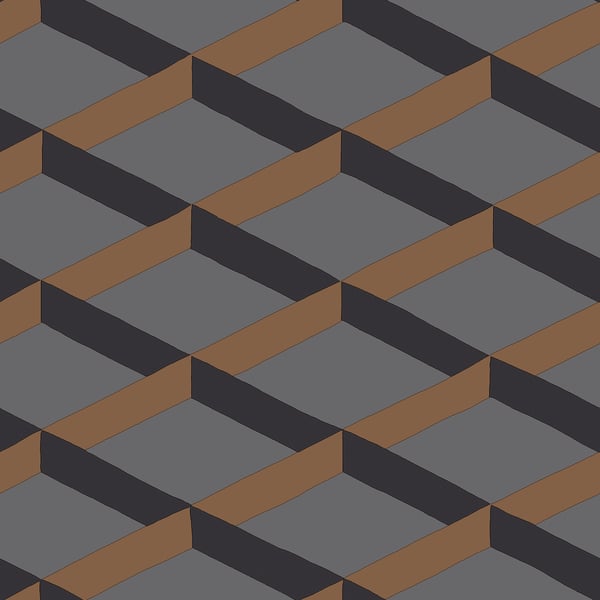 Galerie Wallpaper Product code: DA23253 - Luxe Wallpaper Collection - Brown Black Grey Colours - Shadow Trellis Design