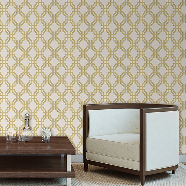 Galerie Wallpaper Product code: DA23263R - Luxe Wallpaper Collection - Yellow Colours - Luxe Trellis Design