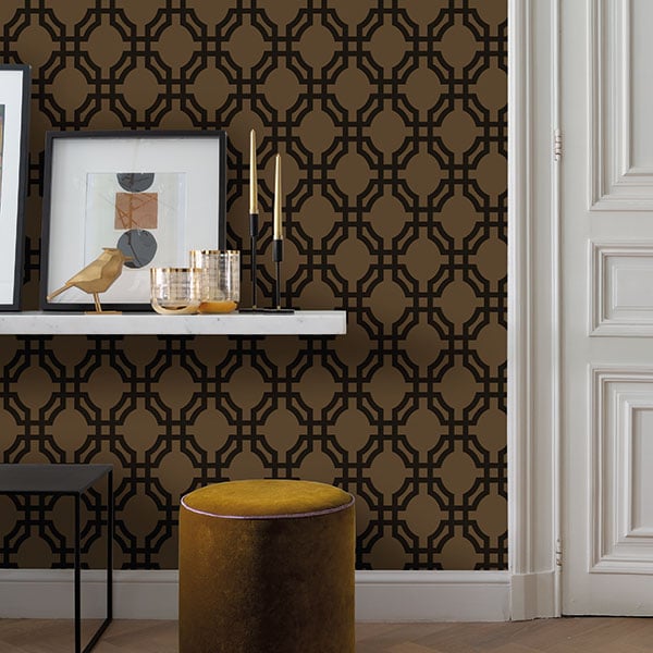 Galerie Wallpaper Product code: DA23264R - Luxe Wallpaper Collection - Brown Black Colours - Luxe Trellis Design