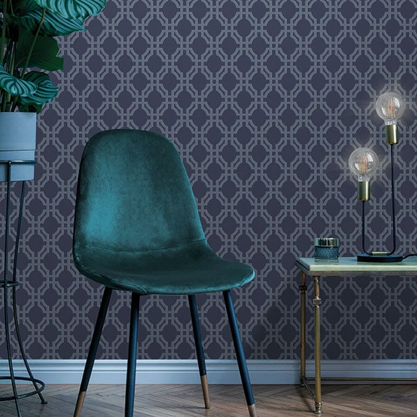 Galerie Wallpaper Product code: DA23265R - Luxe Wallpaper Collection - Blue Colours - Luxe Trellis Design