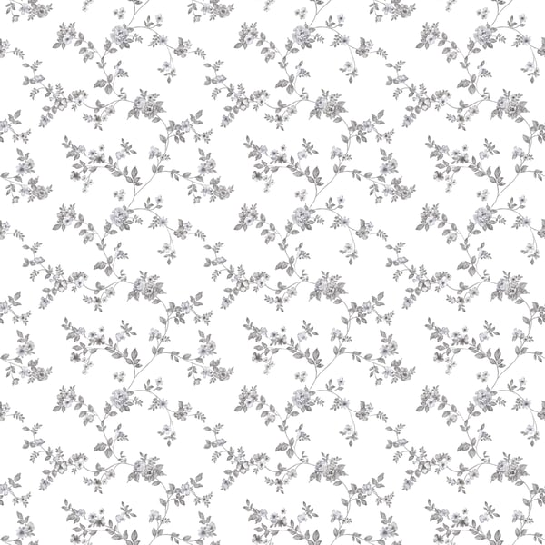 Galerie Wallpaper Product code: G56646 - Small Prints Wallpaper Collection - Black Grey White Colours - Delicate Floral Design
