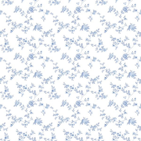 Galerie Wallpaper Product code: G56647 - Small Prints Wallpaper Collection - Blue White Colours - Delicate Floral Design