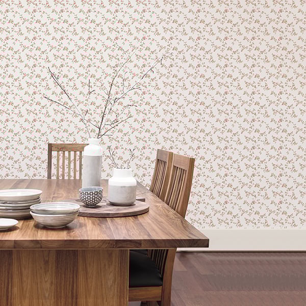 Galerie Wallpaper Product code: G56648R - Small Prints Wallpaper Collection - Pink Brown Beige Colours - Delicate Floral Design