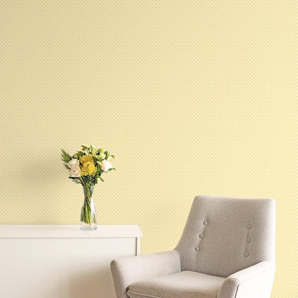 Galerie Wallpaper Product code: G56665R - Small Prints Wallpaper Collection - Yellow White Colours - Medallion Design