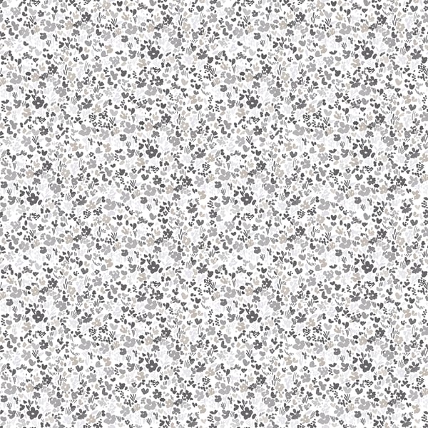 Galerie Wallpaper Product code: G56667 - Small Prints Wallpaper Collection - Black White Grey Silver Colours - Mini Mod Floral Design