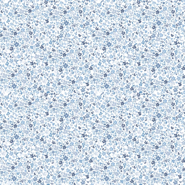 Galerie Wallpaper Product code: G56668 - Small Prints Wallpaper Collection - Blue Grey White Colours - Mini Mod Floral Design