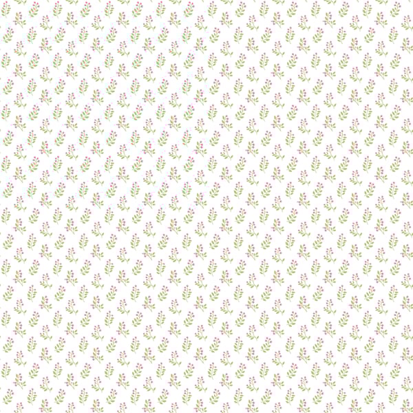 Galerie Wallpaper Product code: G56710 - Small Prints Wallpaper Collection - Green Pink Cream Colours - Vintage Bud Design