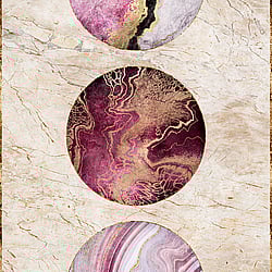 Galerie Wallcoverings Product Code WH45219M - Welcome Home Murals Wallpaper Collection - Beige, Pink, Black Colours - Marble Eclipse - Crimson Veil Design