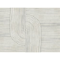 Galerie Wallcoverings Product Code WH45260M - Welcome Home Murals Wallpaper Collection - Beige, Cream, Black Colours - Curved Line Flow Design