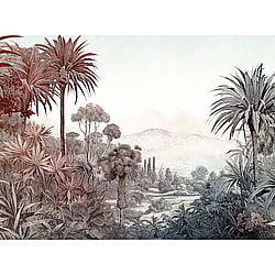 Galerie Wallcoverings Product Code WH45268M - Welcome Home Murals Wallpaper Collection - Green, Red, White Colours - Tropical Jungle Landscape Design