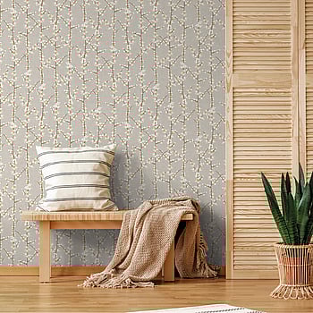Galerie Wallcoverings Product Code 1904-2 - Spring Blossom Wallpaper Collection - Grey Colours -  