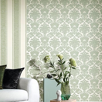 Galerie Wallcoverings Product Code 23615 - Classic Italian Wallpaper Collection - Green Colours -  