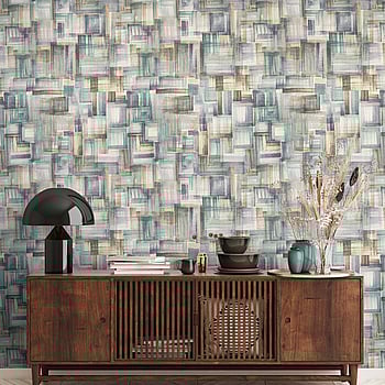Galerie Wallcoverings Product Code 26799 - Crafted Wallpaper Collection - Green Cream Bronze Blue Colours -  
