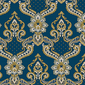 Galerie Wallcoverings Product Code 42509 - Opulence Wallpaper Collection - Navy Blue Gold Colours -  