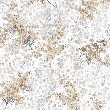 Galerie Wallcoverings Product Code 47453 - Flora Wallpaper Collection - White, Brown, Grey Colours -  