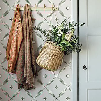 Galerie Wallcoverings Product Code 51024 - Blomstermala Wallpaper Collection - Green White Colours -  