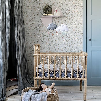 Galerie Wallcoverings Product Code 51025 - Blomstermala Wallpaper Collection - Beige Green Grey Colours -  