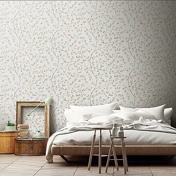 Galerie Wallcoverings Product Code 51025 - Blomstermala Wallpaper Collection - Beige Green Grey Colours -  