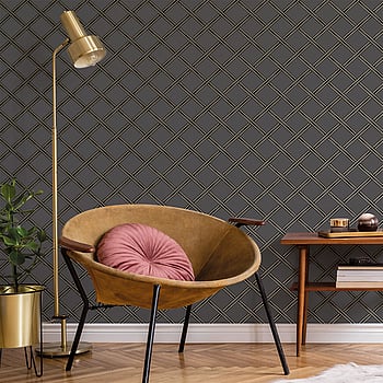 Galerie Wallcoverings Product Code BO23034 - Luxe Wallpaper Collection - Black Silver Grey Colours -  