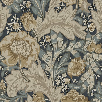 Galerie Wallcoverings Product Code ET12308 - Arts and Crafts Wallpaper Collection - Midnight Blue Beige Colours -  
