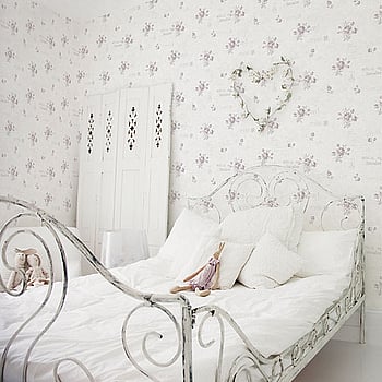 Galerie Wallcoverings Product Code G45082 - Vintage Rose Wallpaper Collection - Burgundy Pink Cream Colours -  