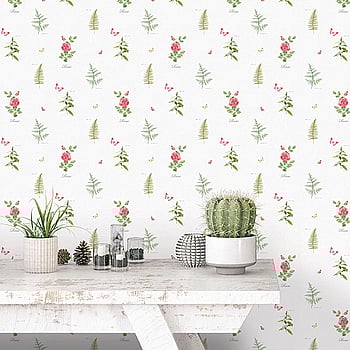 Galerie Wallcoverings Product Code S45208 - Country Cottage Wallpaper Collection - Red Green Colours -  